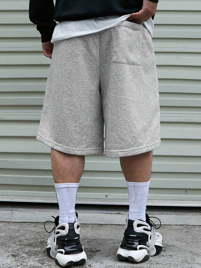 Men's Sports Shorts Clothes Drawstring Waistband Loose Fit Shorts Sweat Long Holographic Plain Street Wear Waist Pockets Casual