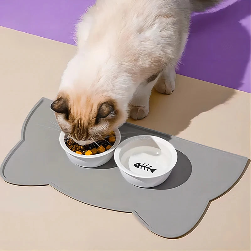 Pet Food Feeding Pad Silicone Pet Feeding Dog Cat Bowl Food Mat Non-Stick Waterproof  Puppy Feeder Tray Water Cushion