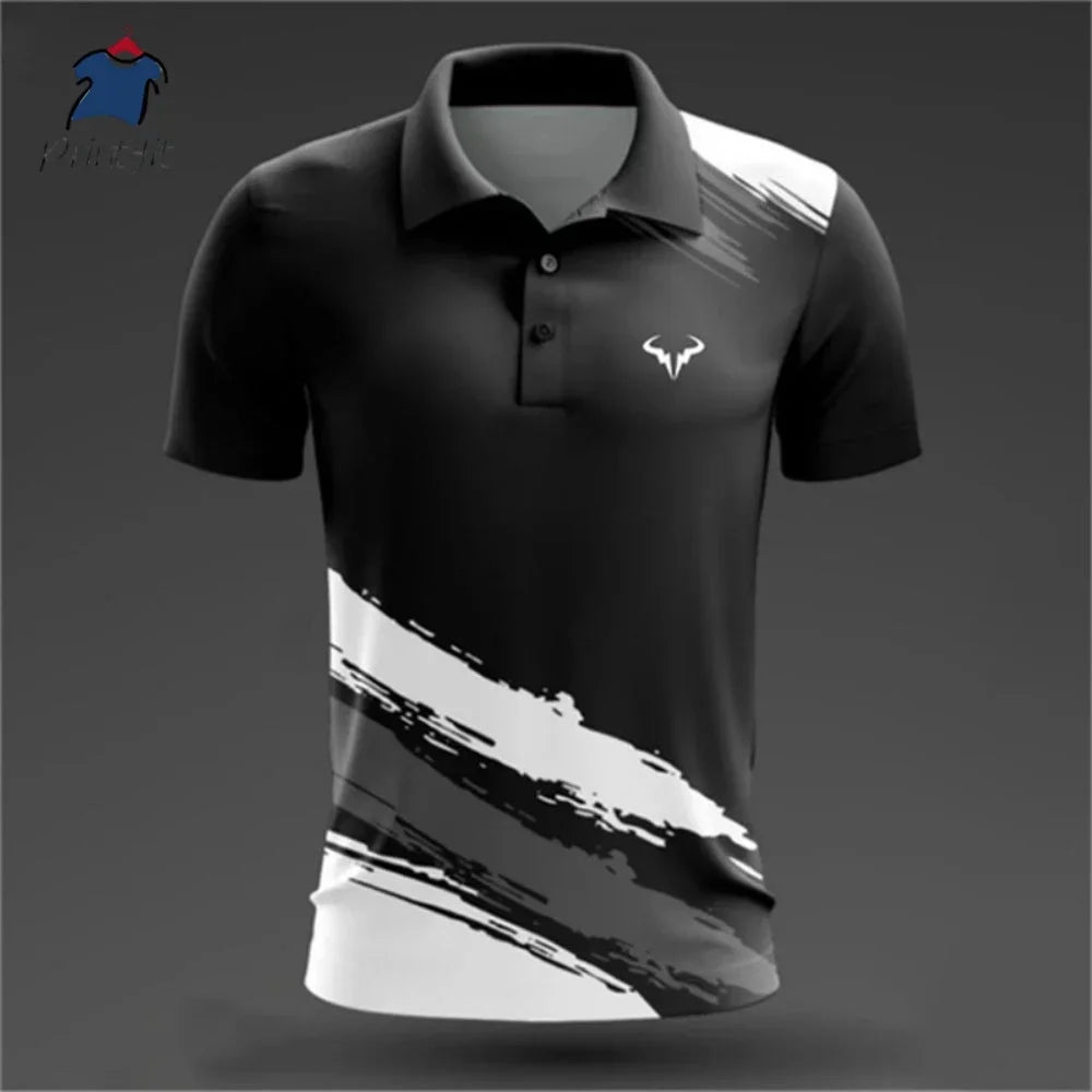 Summer polo shirts, golf shirts, buttoned breathable, quick-drying, sweat-absorbing short-sleeved men's clothing, summer sports