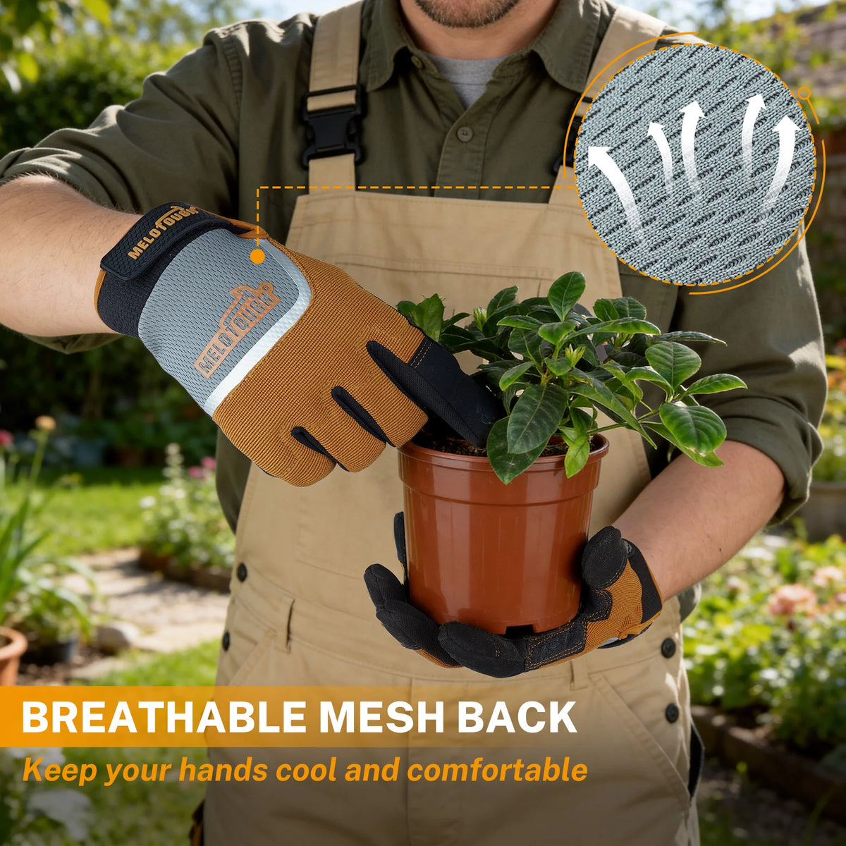 Work Gloves for Men Women,Heavy Duty Mechanic Gloves for Garden Yard Warehouse,Breathable Touch Screen Working Gloves