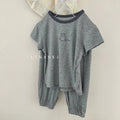 2025 Summer Kids Pajama Sets Home Wear Clothes Children's New Pajamas Knitted Set Cartoon Print Sleepwear Pajama Set