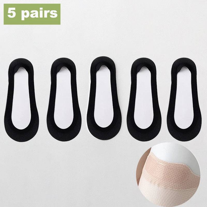 Women Socks Girl Lady Spring Summer Thin Ice Silk Non-slip Do Not Fall Off Sweat-absorbing Traceless Breathable Invisible Socks