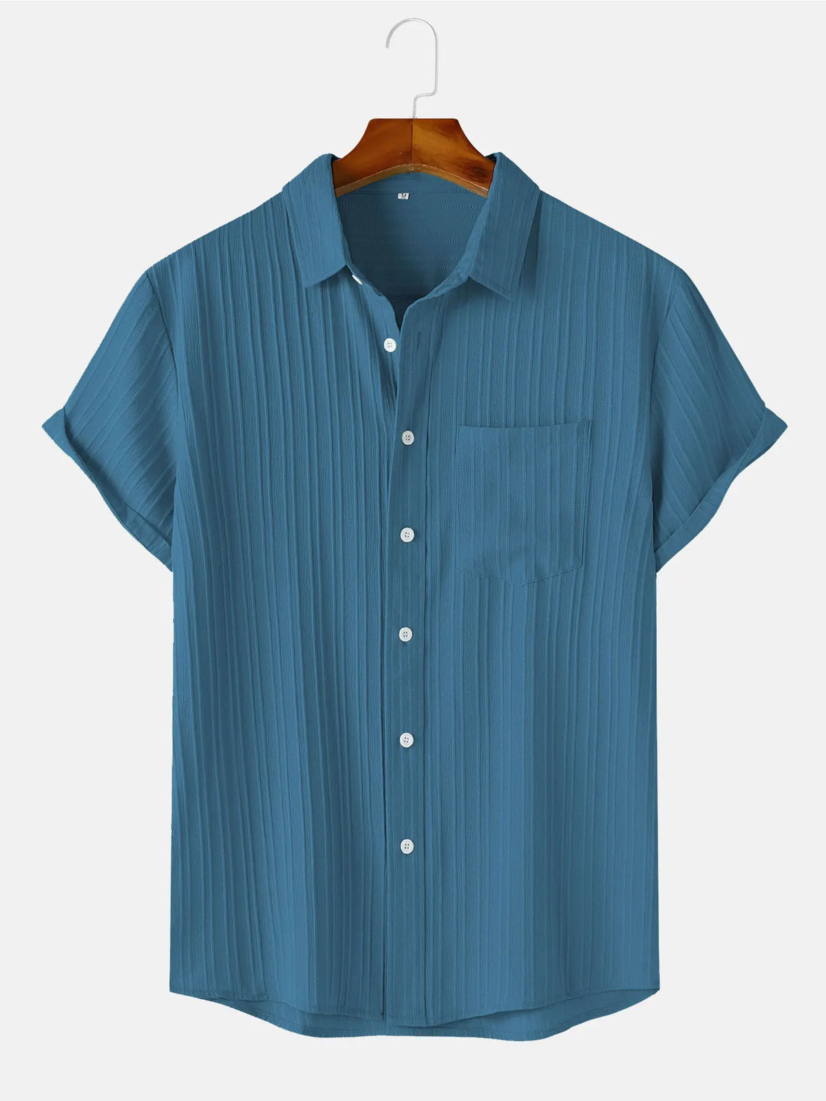 Men's  Comfortable Shirt Summer Beach Men's Shirt   Men's Short Sleeve Shirts  Solid Color Casual Short Sleeve Shirt