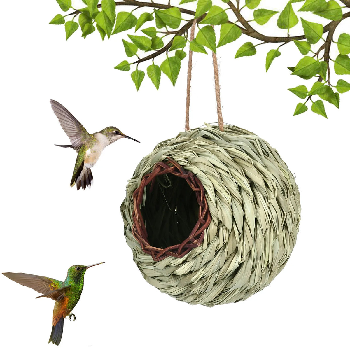 Pet Hanging bed Birds Nest Outdoor Hand-weaved Decorative Bird House Bird Cage Shelter For Garden Decoration Pet Bedroom