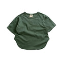 Summer New Kids Girls T Shirts Solid Color Short Sleeve Loose Baby Boys Tops Fashion Children Clothing T-shirts 1-7 Years