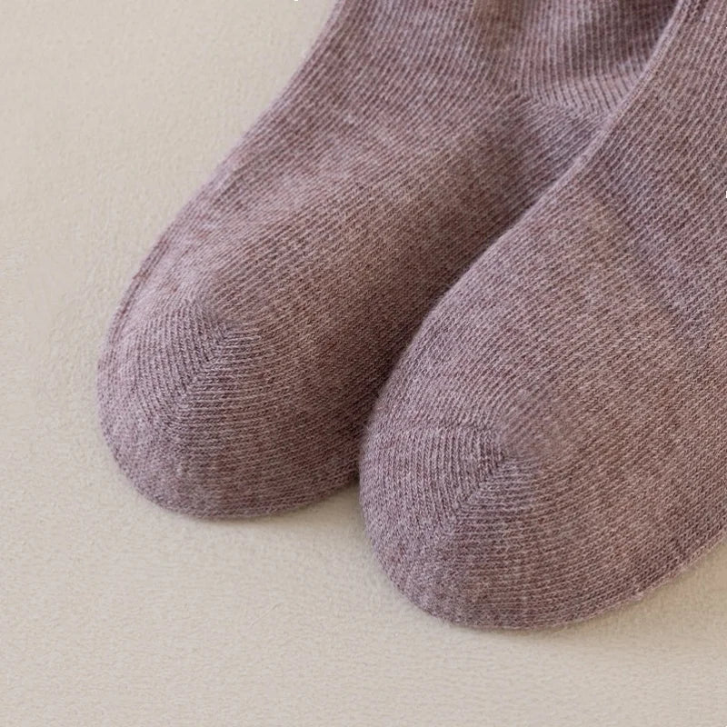 Kids Long Socks For Girls Spring Autumn New Cotton Children's Calf Socks Retro Solid Knee High Baby Child Girl Socks 1-12Years