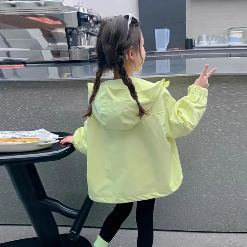 New Girl's Jacket Children Hooded Coats Kids Autumn Fashion Clothes Outerwear Children's Casual 2025 Spring Windbreaker Jackets