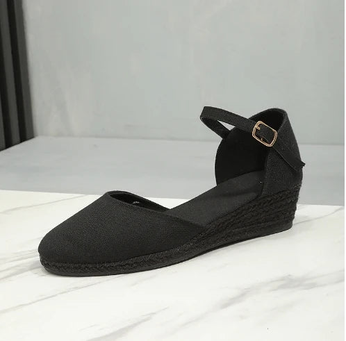 Sandals for Women 2026 Grass Woven High Heels Summer Strap High Heels Linen Soled Shoes Strap Hemp Rope Wedges Shoes for Women
