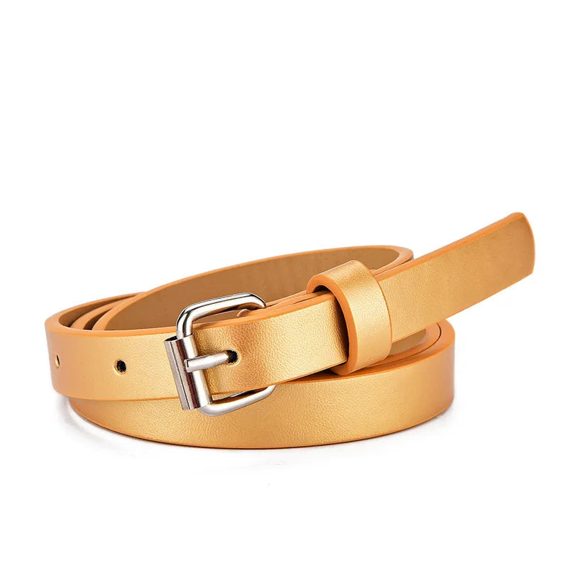 New Children's Belt Fashion Glitter Thin Belt Casual Trend Youth Belt Primary School Boys and Girls' Belts Jeans Short Belt