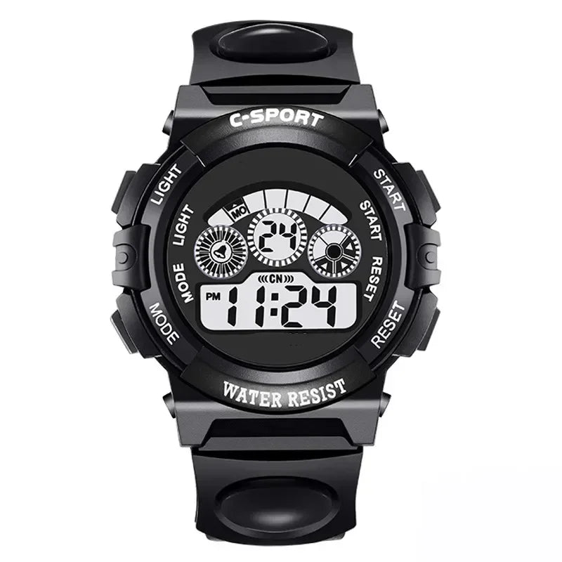 Kids Digital Watch Waterproof LED Luminous Sport Silicone Strap Children Boy Girl Multi-Function Alarm Stopwatch Calendar Clock