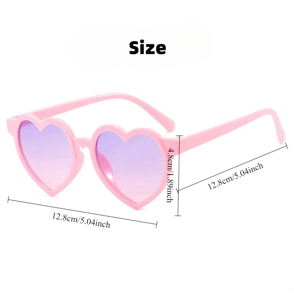 Trendy Heart-Shaped Kids Sunglasses Candy Color Children Shades for Baby Eyewear Toddler Boys Girls Sun Glasses UV400 3-12 Years