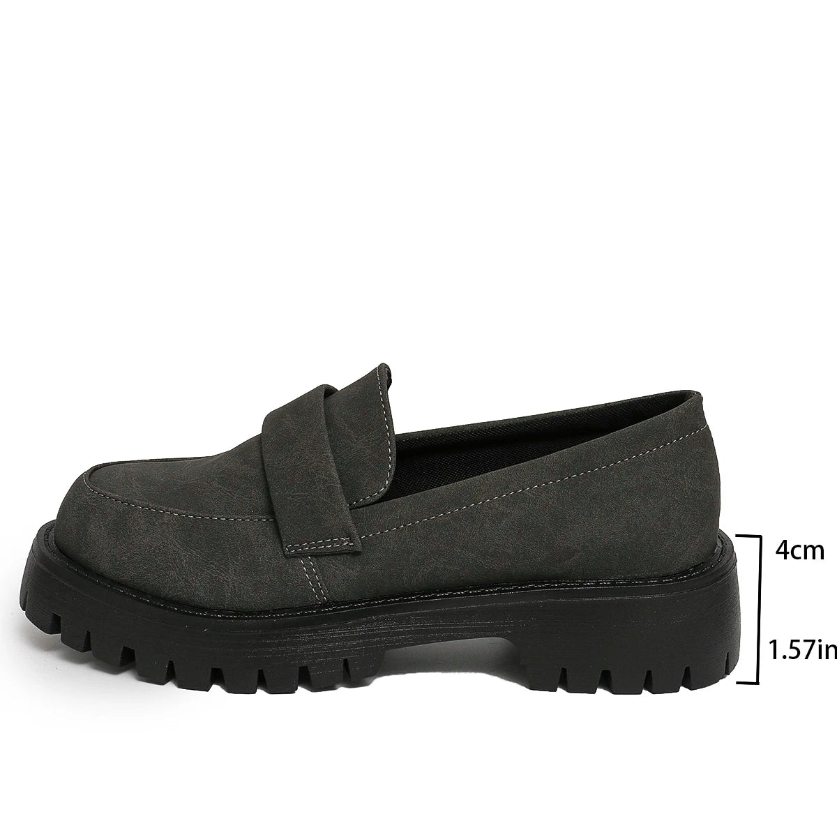 Women Thick Sole Loafers Ladies Shoes Slip on Flats Round Toe Platform Footwear Ladies All‑Season Fashion Female Shoes Women's