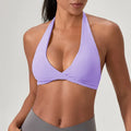 Sports Yoga Bra For Women Underwear Sportswear Halter Neck With Stylish Back Sexy Gym Bra With Cups Running Fitness Backless Top