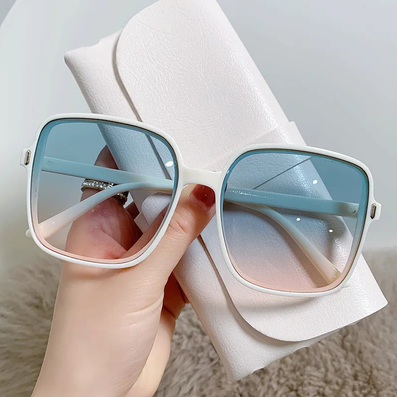 new model Oversized Sunglasses for Women Luxury Vintage Square Sun Glasses Classic UV400 Big Frame Lady Eyewear