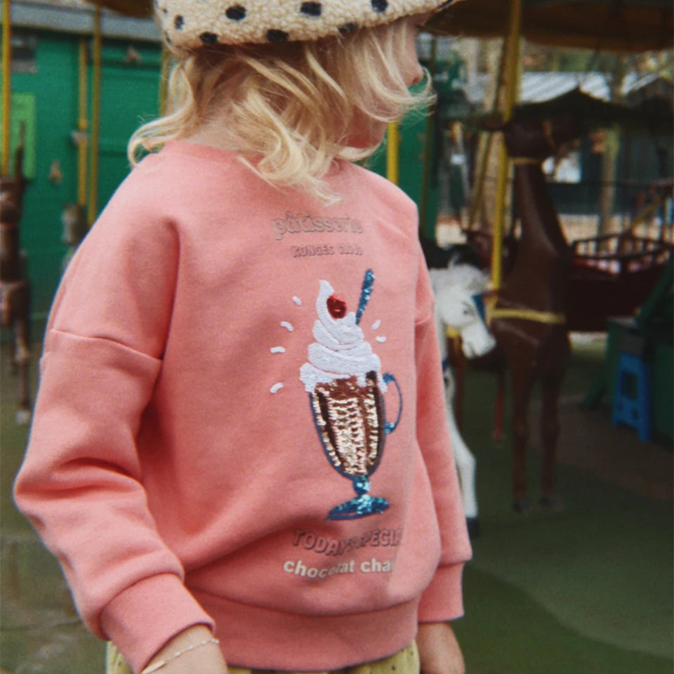 2026 KS Children Clothes Set Boy Sporty Hoodies Windbreaker Suit Toddler Girls Sequin Cartoon Sweatshirt Pants Kids Pullover Top