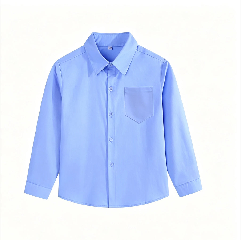 Girls Shirts Kids Clothes Korean 2024 New Fashion Spring Versatile Loose Casual Thin Solid Blouses Turn-down Collar Button