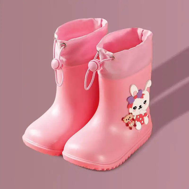 Cute Rabbit Rain Boots for Kids - Unisex Spring Autumn Rain Shoes Water-Proof Slip-Resistant Baby Water Shoes Ideal for Outdoor