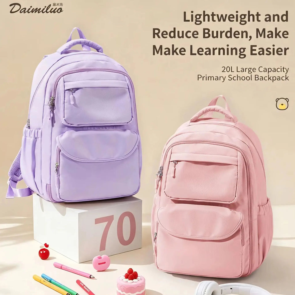 Girls School Bags Kids Backpack with Fridge Door, Elementary School Backpack, Lightweight School Backpack for Girls Ages 8-10
