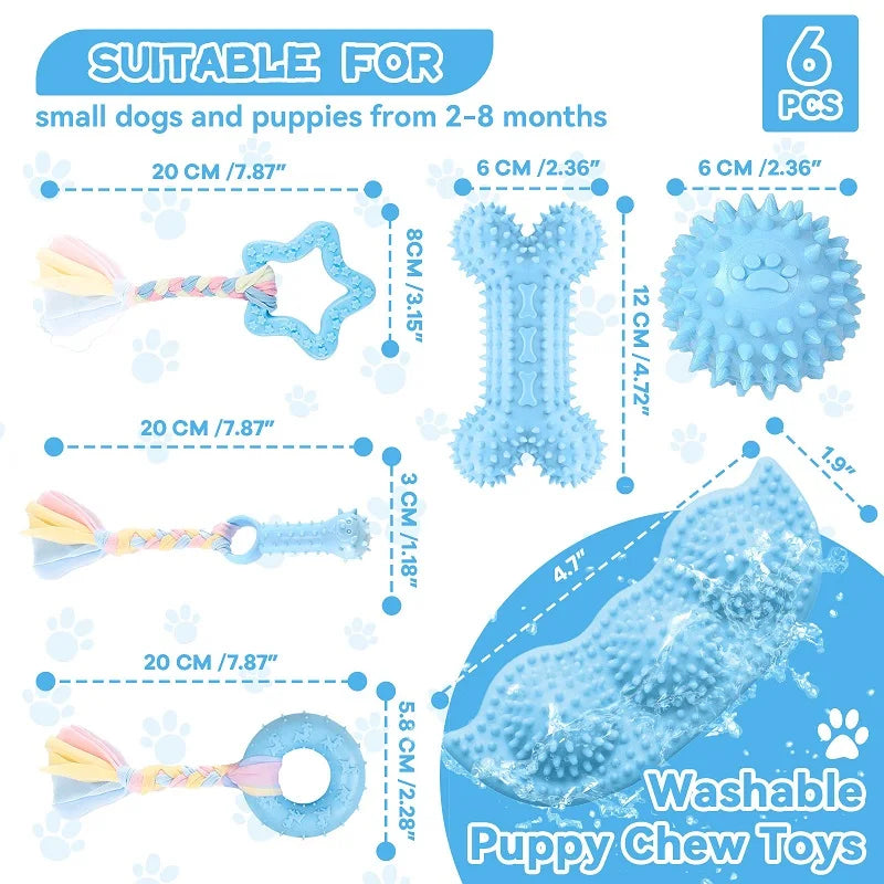 Pet Chew Toys Soft Blue Rubber Durable Molars Training Toy Chihuahua Yorkie Funny Ball Interactive Bone Treat Toys Pet Supplies