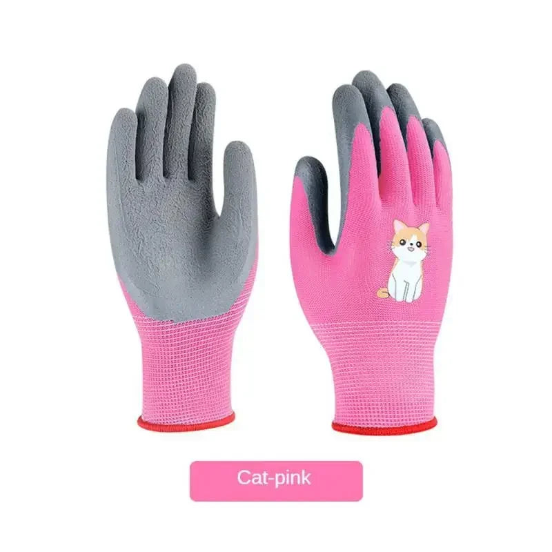 DIY Kids Safety Protection Gloves Durable Waterproof Work Garden Non-Slip,Children Latex Gloves,Puncture-resistant,kitchen