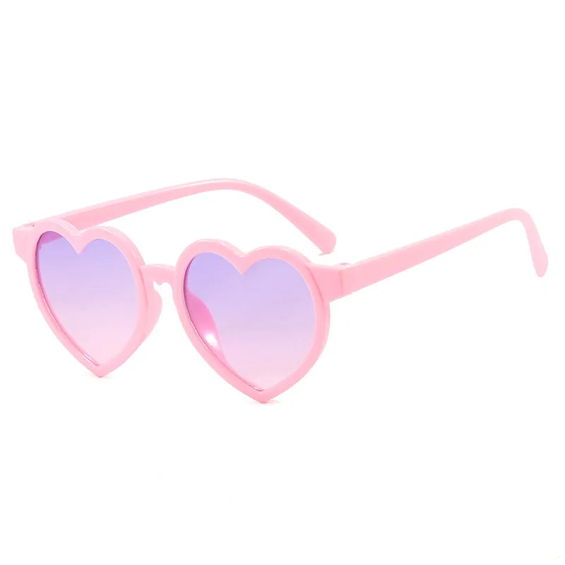 Trendy Heart-Shaped Kids Sunglasses Candy Color Children Shades for Baby Eyewear Toddler Boys Girls Sun Glasses UV400 3-12 Years