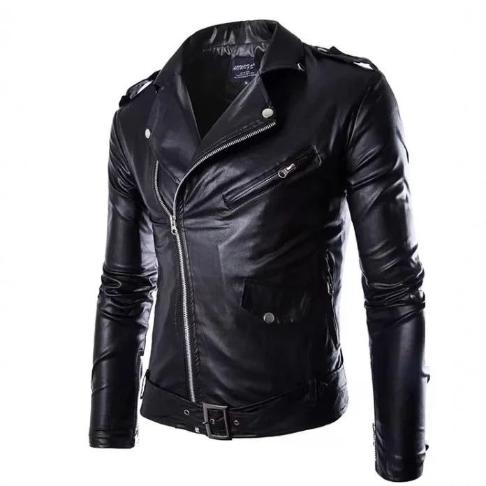 Men's Leather Jacket Motorcycle Biker Jacket for Men Fashion Casual Vintage Coat Plus Size Colorful Jackets Man Jacket Leather