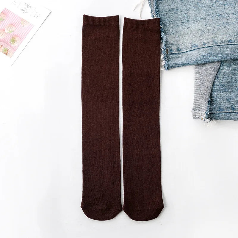 Knee High Socks Kids Boys Girls Long Tube Socks for School Uniform Children White Socks Long Student