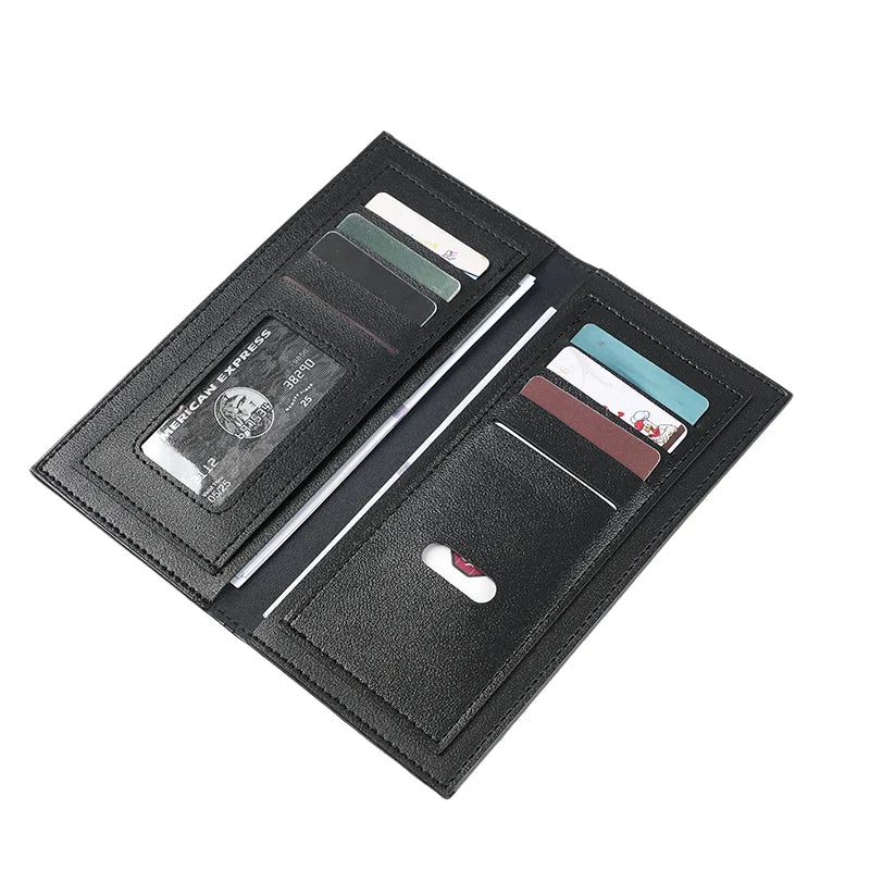 Men's wallets long ultra-thin youth multi-card leisure wallet card package Japanese and Korean students retro wallet.