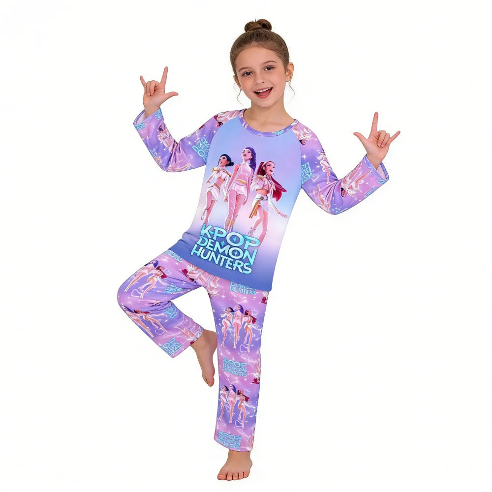 Kids Pajamas Set Long Sleeve Girls Clothing 2pcs Children's Sleepwear Teen Pyjamas Cartoon Boys Nightwear 3-14Y