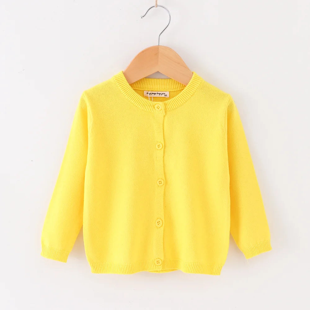 Baby Knitted Cardigan Sweater For Toddler Boys Girls Solid O‑Neck Long Sleeve Knit Outerwear Kids Spring Fall Warm Soft Coat