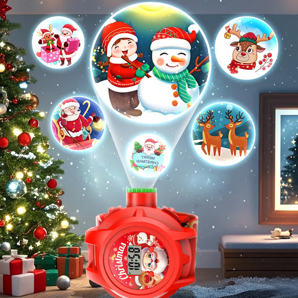Kids Dinosaur Projection Watch Projector Toy with 24 Patterns Christmas Electronic Watch Educational Toys Gift for Boys Girls