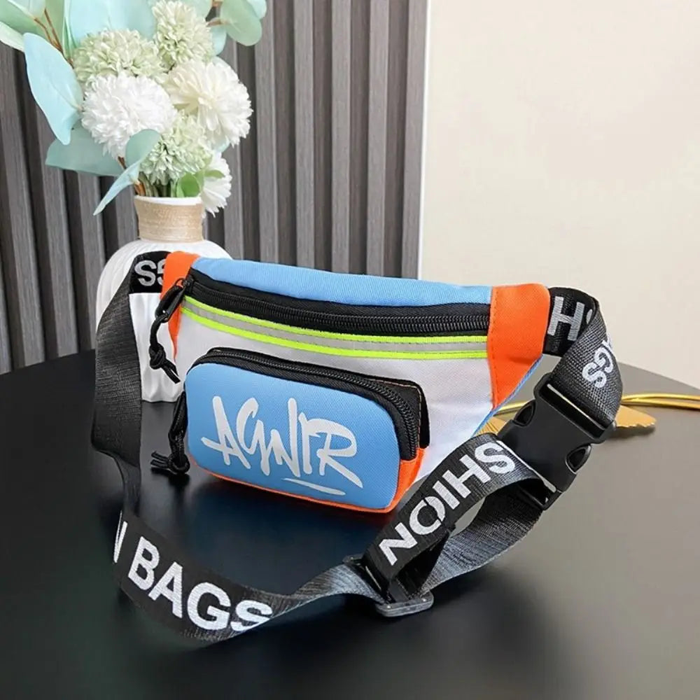 Children Mini Waist Bags Oxford Cute Letter Girls Boys Banana Bag Fashion Fanny Pack Kids Shoulder Crossbody Chest Belt Bags