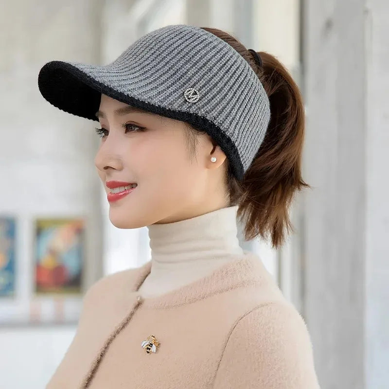 Hats for Women Autumn Winter Sports Empty Top Caps Female Knitted Warm Baseball Cap Fashion Running Golf Sun HAT