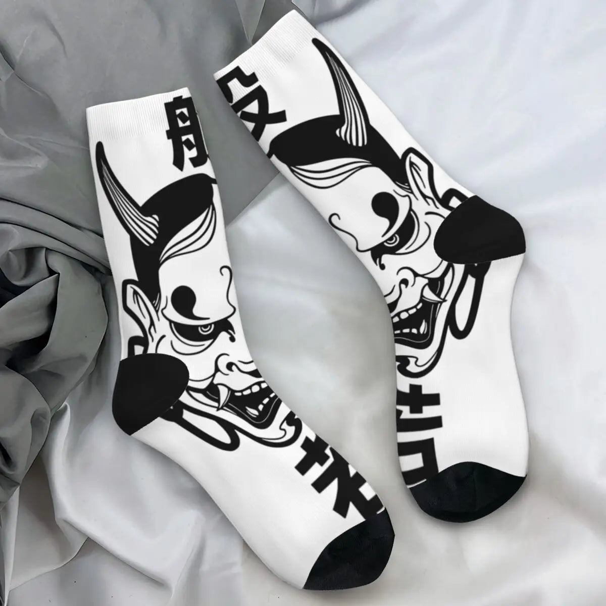 Men's Socks Hannya Mask Stockings Winter Elegant Medium Soft Socks Graphic Outdoor Non-Slip Socks