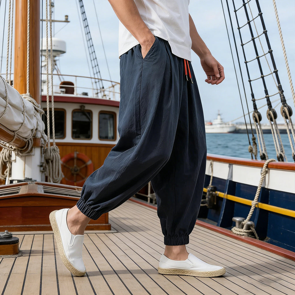 FGKKS 2026 New Men Pants Fashion Spring Chinese Style Holiday Beach Summer Brand Casual Traveling Trousers Male Autumn