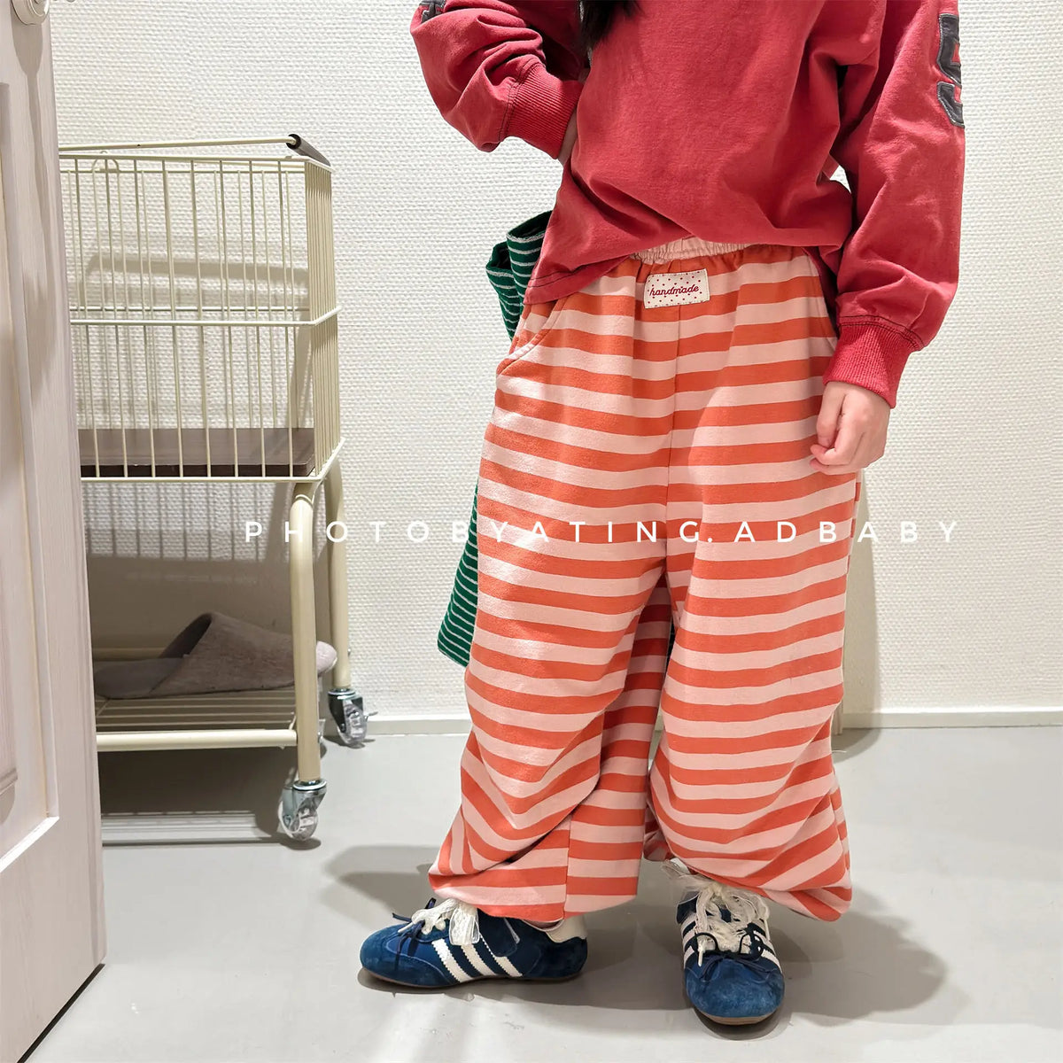 Kids Striped Pants 2026 Spring Autumn Cotton Baby Boys Casual Pants Toddler Loose Sweatpants Children's Trousers