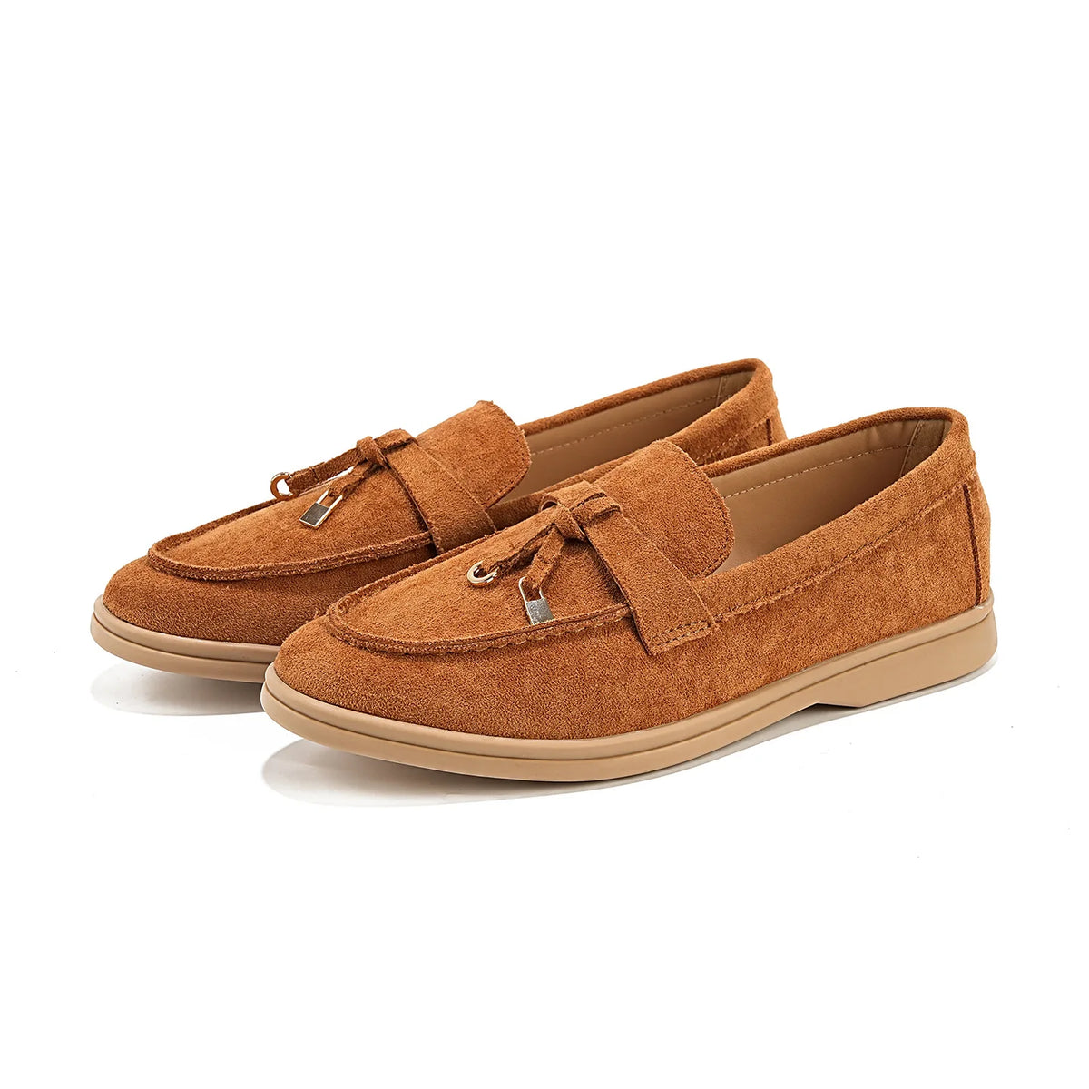 Designer Shoes for Women Suede Leather Slip-on Loafers Girl Fashion Flat Boat Shoes