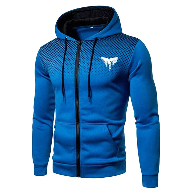 Men's Tracksuit Zipper Coat and Black Sweatpants Outdoor Casual Sporty Hoodie Jogging Suit Male Autumn Training Set Sweatshirts