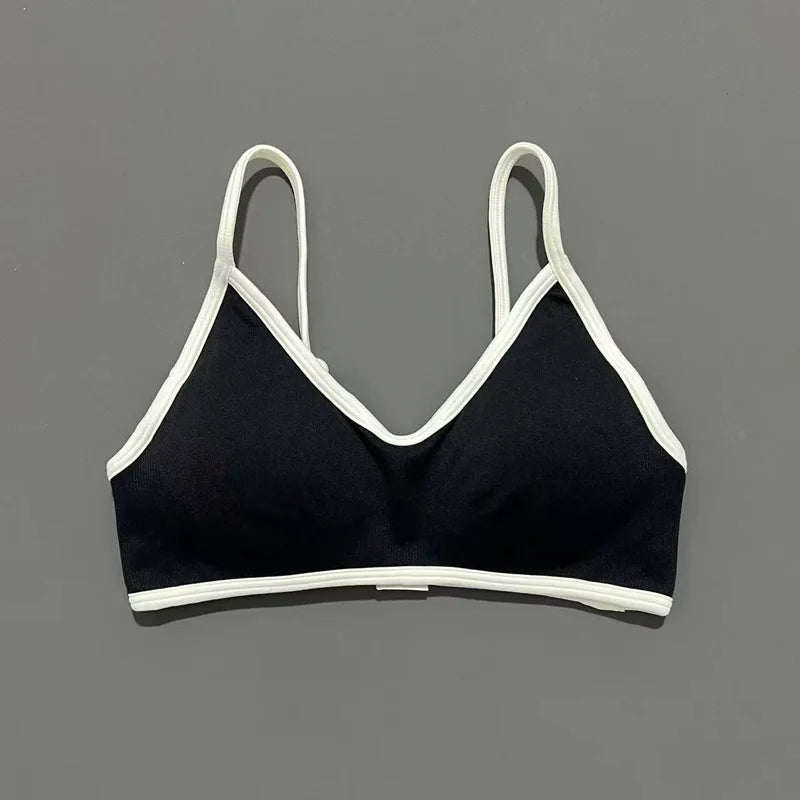 Sports Bra For Women Padded Wireless Yoga Bra Seamless Breathable Shockproof Gym Workout Crop Top Adjustable Straps Bralette