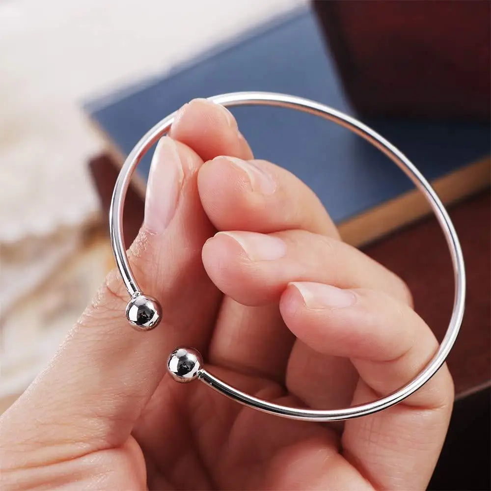 Trendy Silver Plated Gifts Bracelet Mens/Womens Fashion Jewelry Adjustable Bangles
