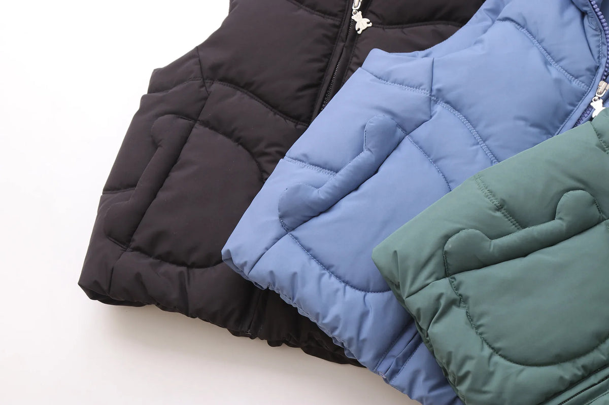 1-4Y Winter Kids Clothes Thicken Lining Boys Waistcoat Windybreaker Girls Paddded Jacket Chidren Outfit
