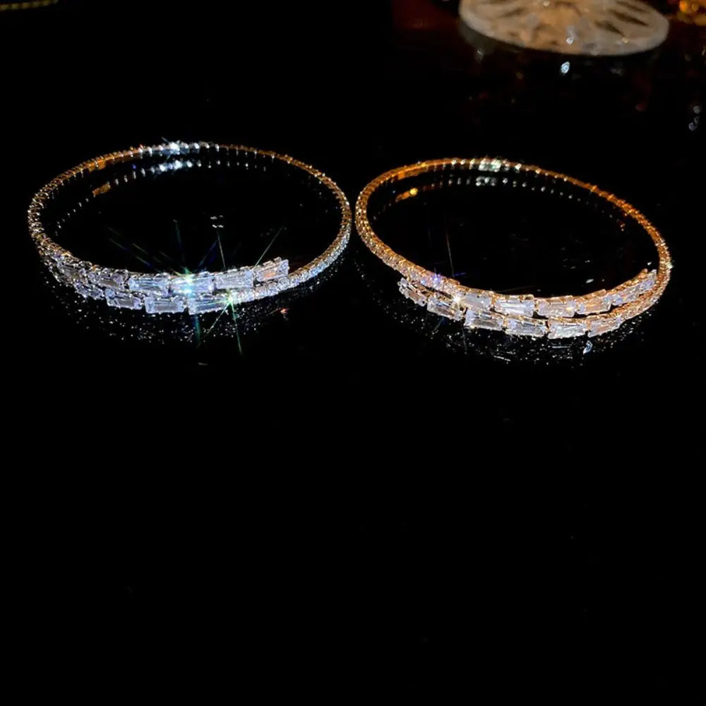 Women Gift Couple Bangles Decoration Jewelry Accessories Cuff Bangles Full Rhinestone Bracelet Simple Pulseras Women Bracelets