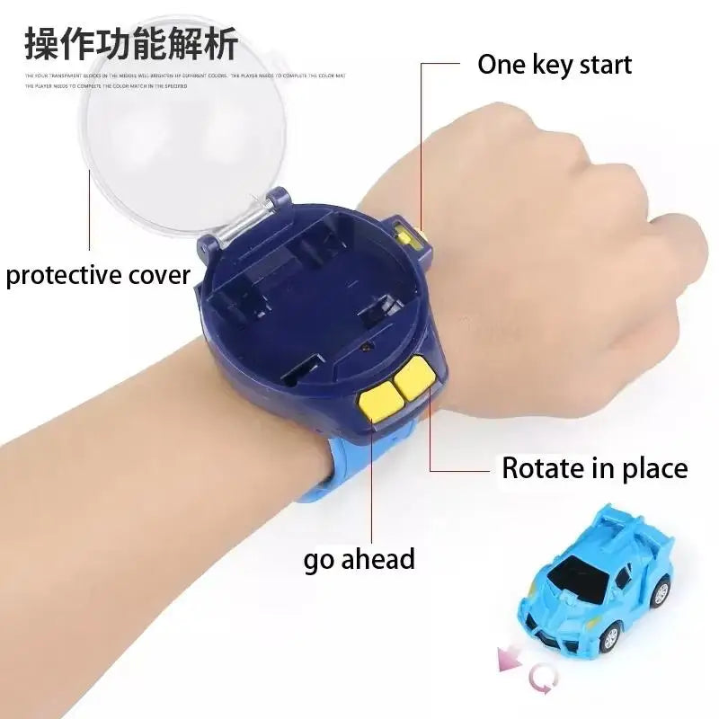 Kids Mini Watch Remote Control Car Toy 2.4Ghz RC Wrist Watch Racing Car USB Rechargeable Cute Mini Car