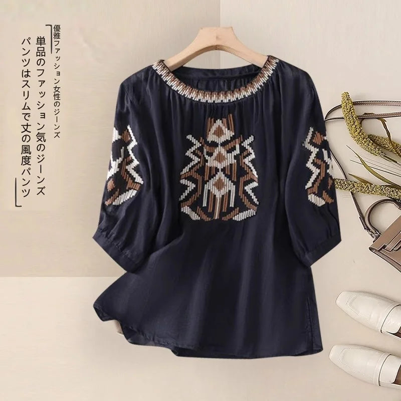 Fashionable Retro Linen Top And Pants Set for Women High End Cotton Linen Two Piece Suit Summer New Arrival Elegant Momwear