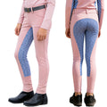 Kids Boys Girls Horse Riding Sports Pants Anti-skid Full Seat Color Block Equestrian Leggings for Gym Cycling Casual Daily Wear