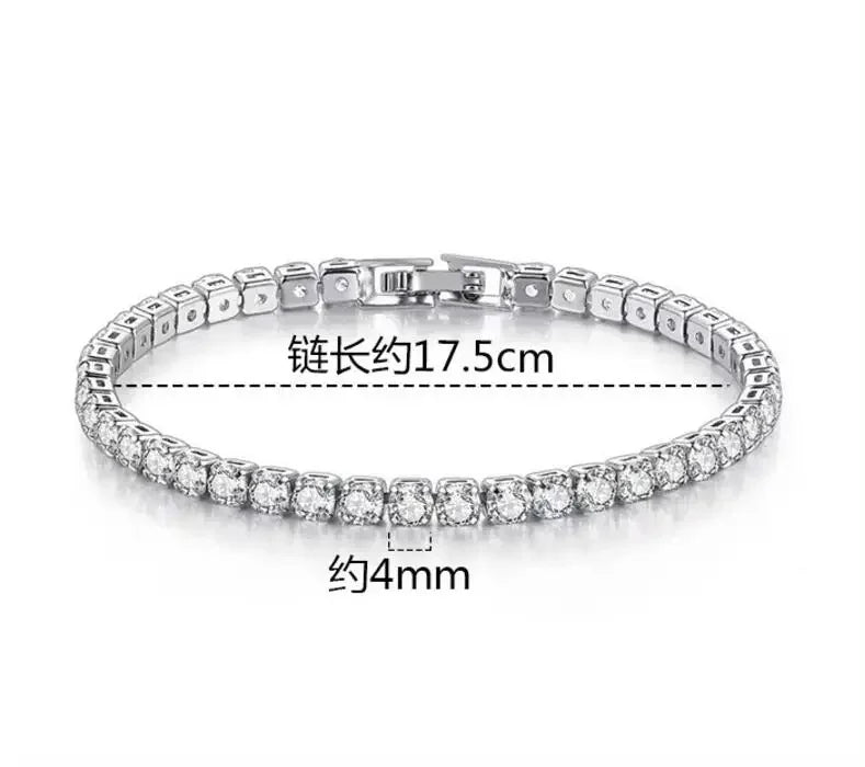 Charm Bracelets For Women/ men High Quality S925 Silver Platinum Plated Moissanite Bracelet Simple Personality Wedding Jewelry Gift
