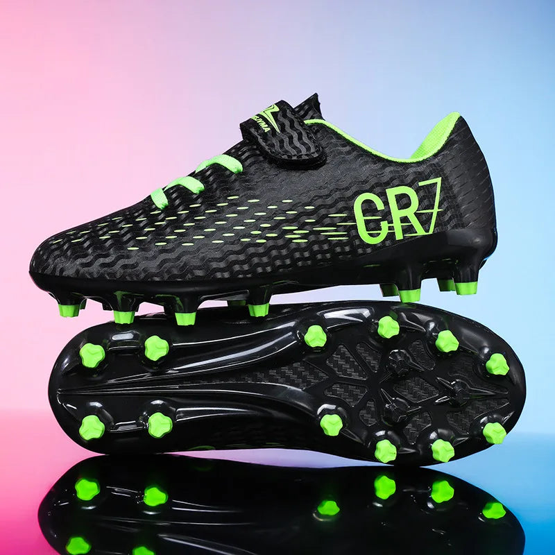 New Children Football Boots Outdoor Trainers Soccer Shoes for Kids Boys Girls Hook Loop Football Cleats Futsal Sneakers 28-39