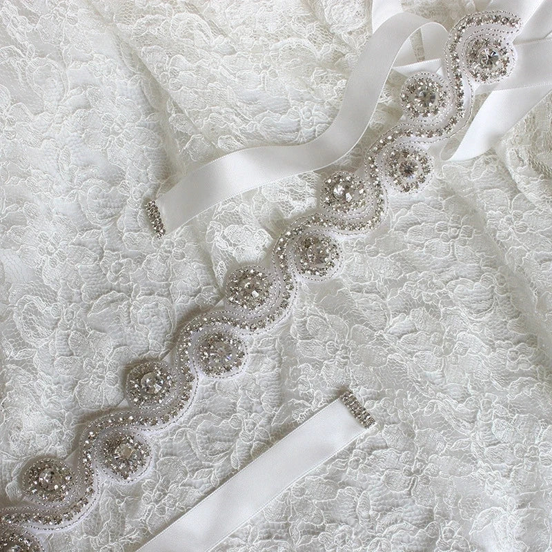 Elegant Wedding Belts for Women Accessories Bride Ribbon Rhinestone Dresses Belt or Ladies
