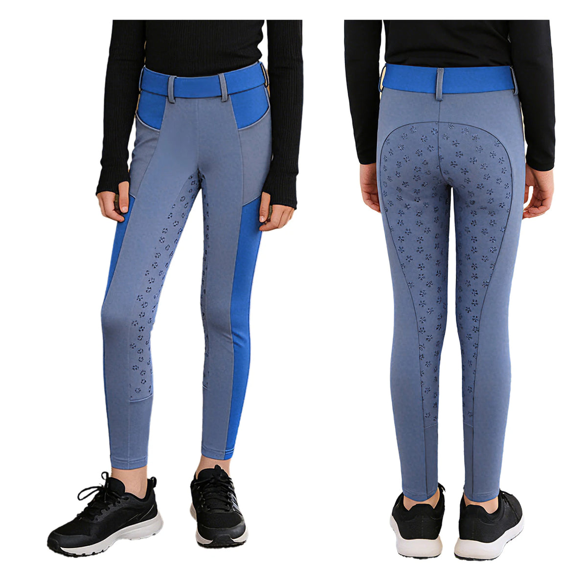 Unisex Kids Boys Girls Horse Riding Sports Clothes Anti-skid Full Seat Equestrian Pants Leggings Workout Bottoms Daily Wear