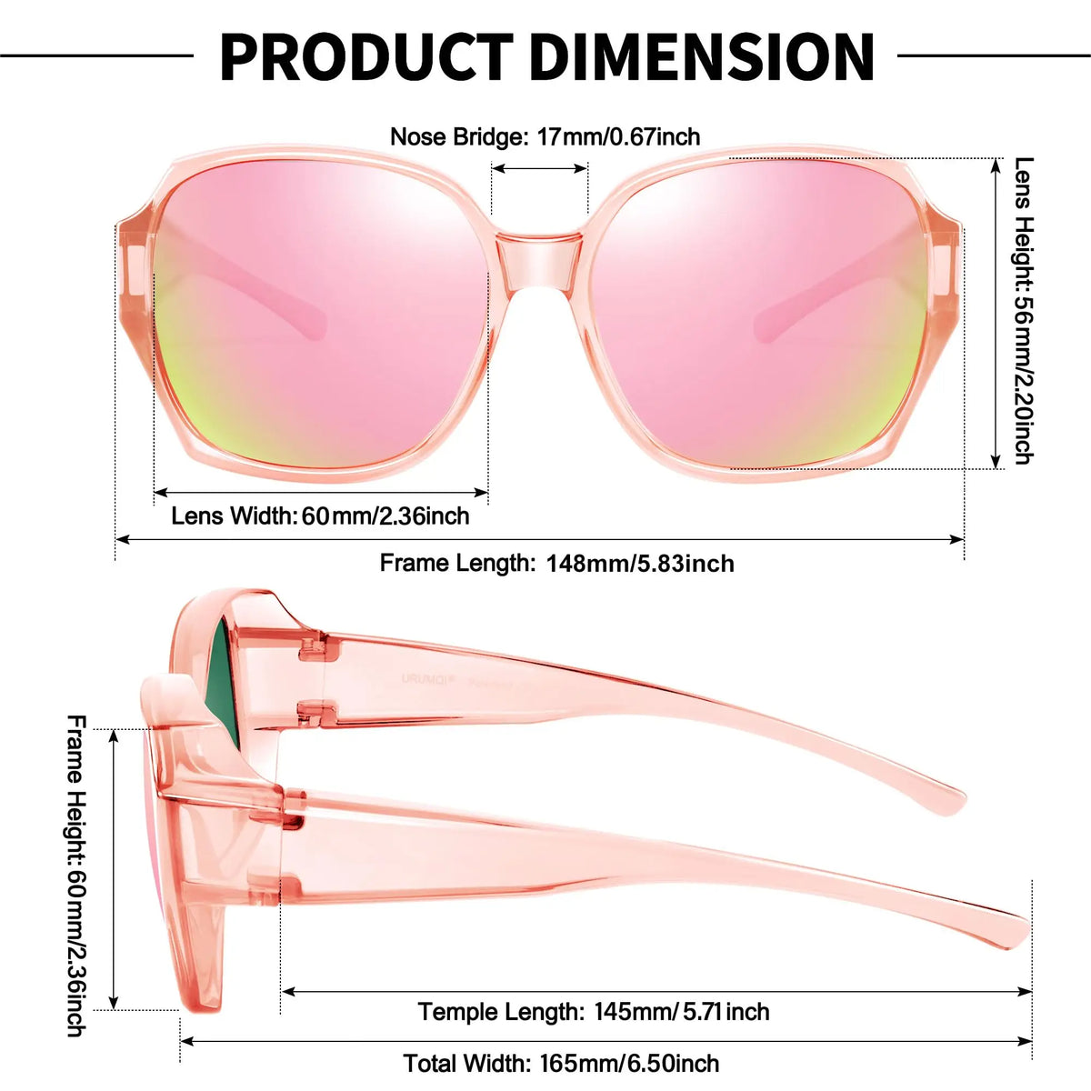 Oversized Sunglasses Fit Over Glasses for Women, UV400 Protection Square Shades Extra Large Sun Glasses